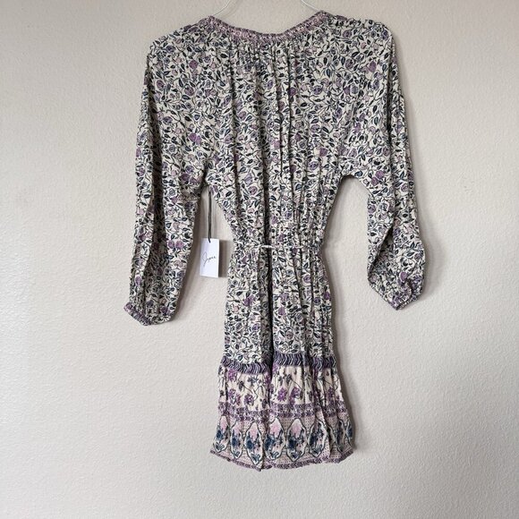Japna Long Sleeve Dress Size Medium Floral New With Tag Tie Waist - Picture 9 of 9